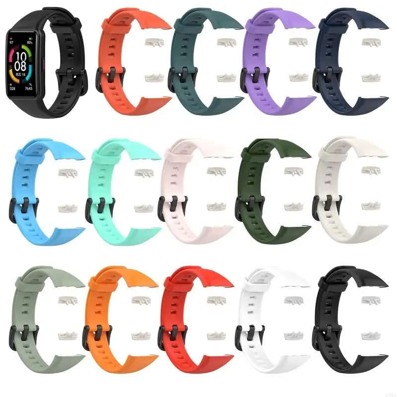 Q5WF Silicone Strap Band 6 Durable for Smart Watch Wristband Fashion Soft