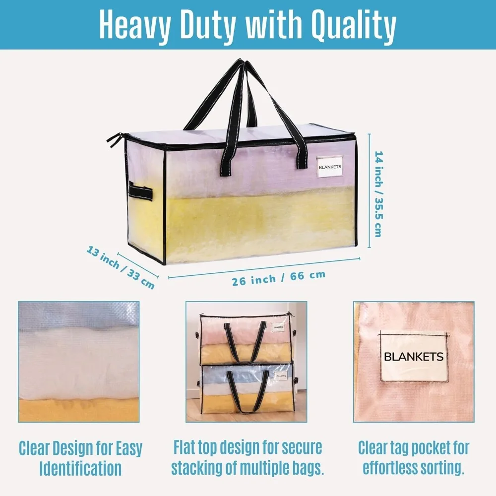 مجموعة VENO مكونة من 10 قطع من أكياس الحركة والتخزين للألحفة والبطانيات وأساسيات النوم الجامعي #5