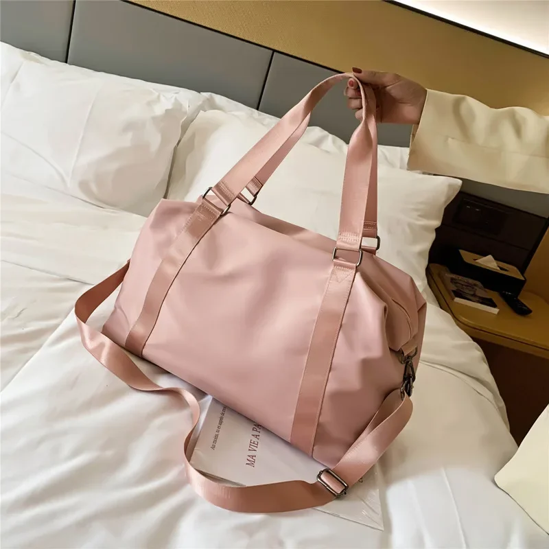 Bolsas Duffle Tote Multifuncionais de Viagem Grande para Mulheres, Nylon, Impermeável, Ombro, Saco de Ginásio Feminino, Molhado e Seco, Bolsos