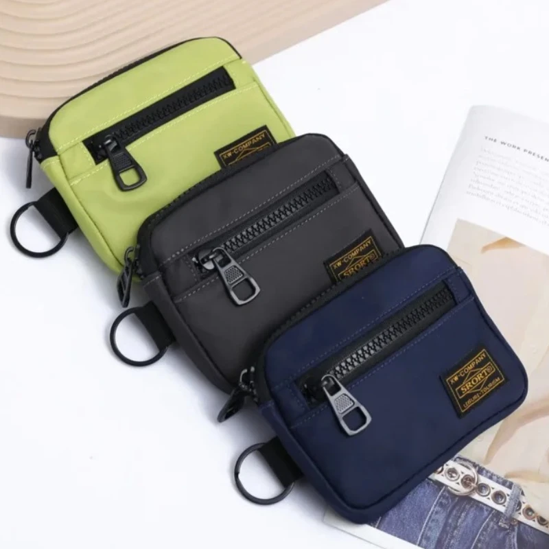 Trendige Oxford-Stoff Münzbörse für Herren und Damen, Kartenhalter im Workwear-Stil, Tragbare Multifunktionale Mini-Geldbörse für den Alltag