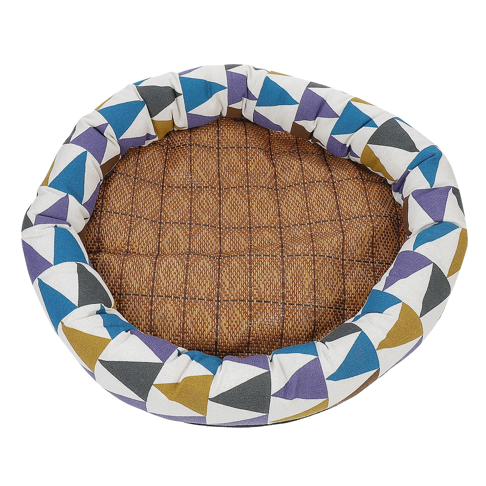 

Round Dog Bed Cool Pad Summer Non Slip Rest Cushion Lightweight Round Pet Mat Small Color Triangle Pet Supplies