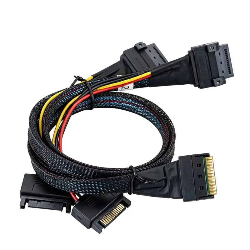 PCIE Slimline SFF-8654 8I/2-Port Gen-Z 1C Breakout Cable Full-Coverage Anti-Mis-Insertion Connector