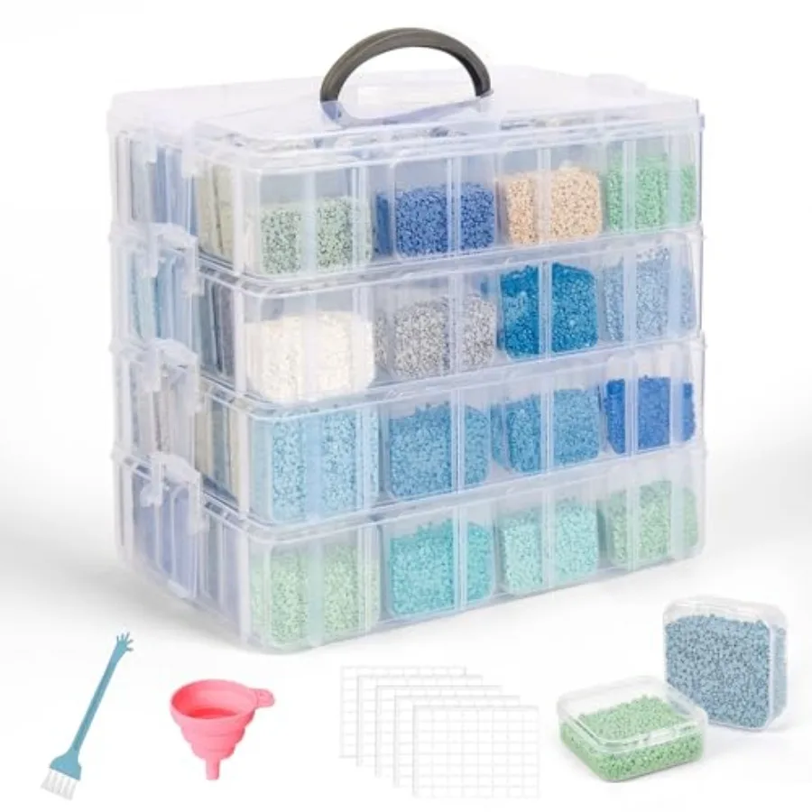 

Контейнер для хранения бусин, органайзер для рукоделия, портативный органайзер и коробка для хранения, штабелируемые пластиковые контейнеры для изготовления браслетов, DIY J