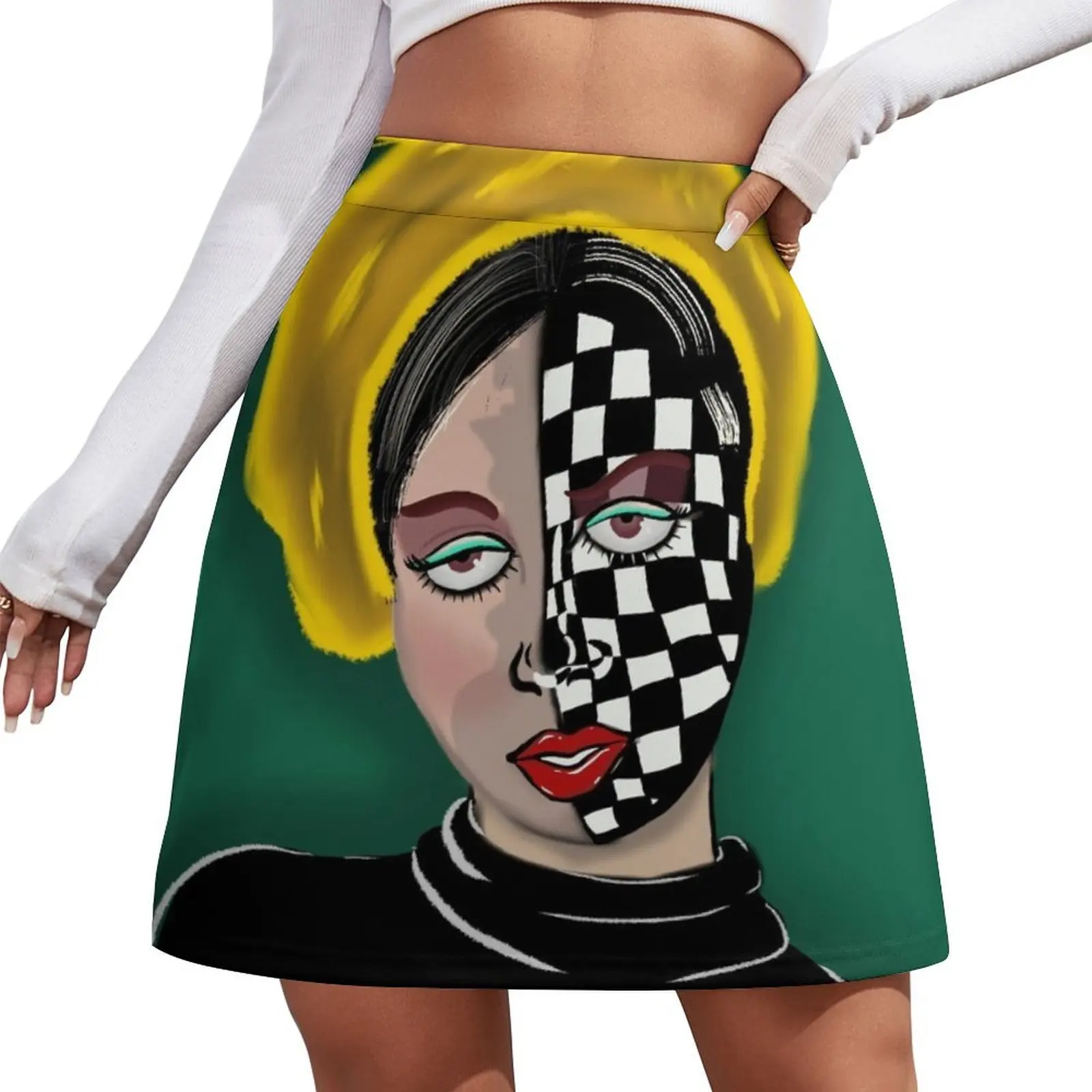 

Chessboard Girl Mini Skirt kawaii clothes new in dresses skirt for women dress