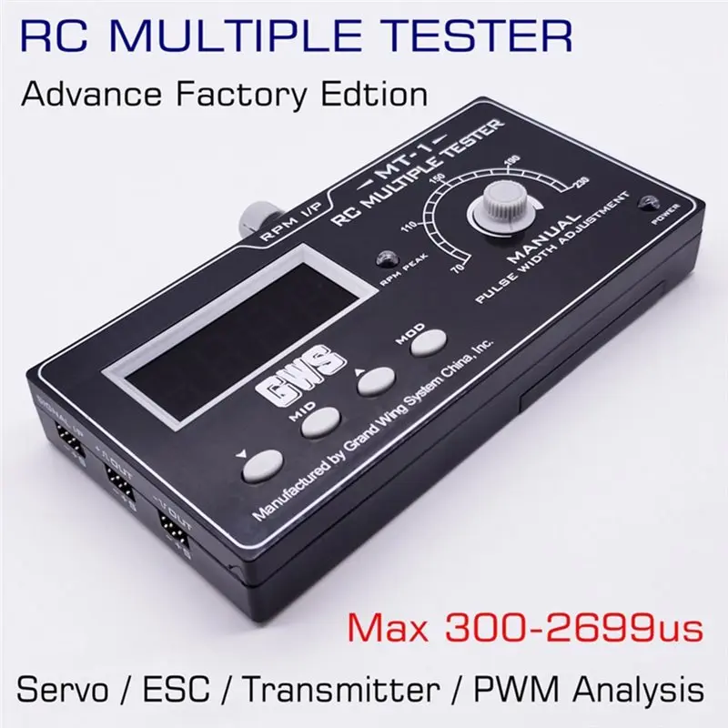 YSUN-MT-1 RC Multiple Tester PWM Signal Generator Digital Servo ESC Remote Transmitter Receiver Rotor Speed Test Tool