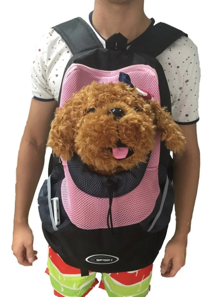 

New Double Shoulder Portable Travel Backpack Outdoor Pet Dog Carrier Bag Pet Dog Front Bag Mesh Backpack
