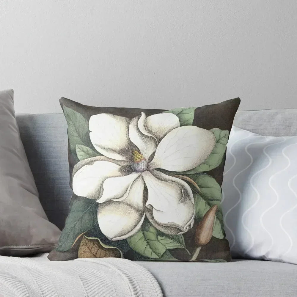 

Magnolia Print Throw Pillow Embroidered Cushion Cover Christmas Pillows Decorative Sofa Cushions Cushions For Sofa pillow