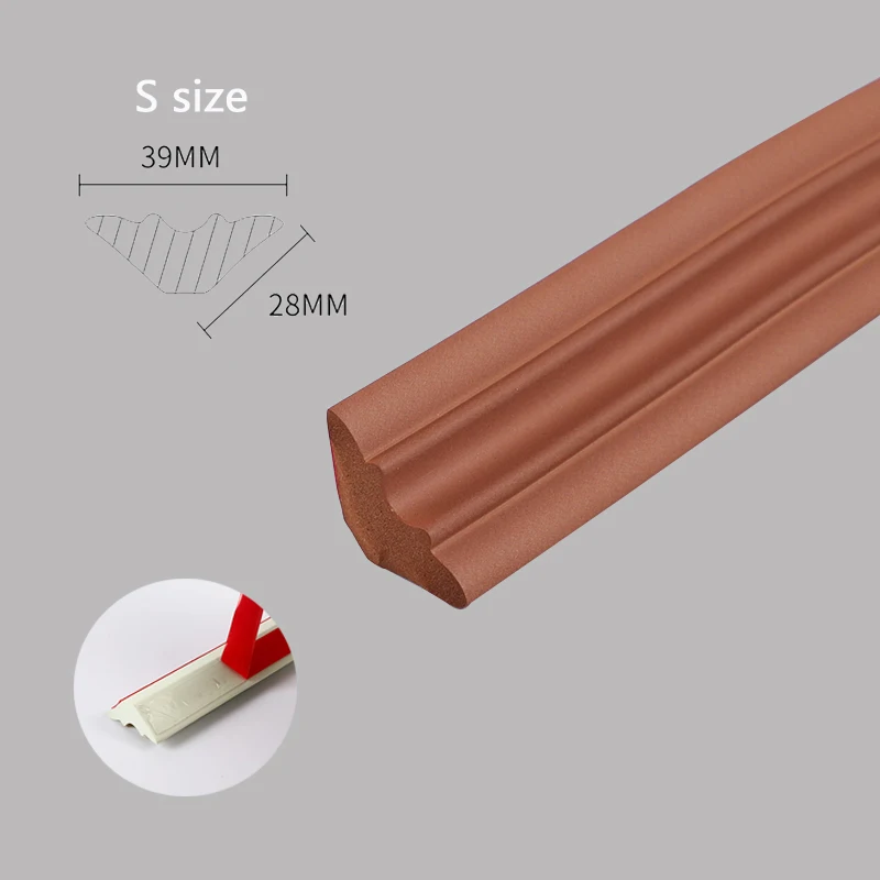 5M 3D Foam Wall Edge Strip Stickers Zelfklevende Waterdichte Plint Hoek Taille Lijn Plafond Rand Strip Home Decor