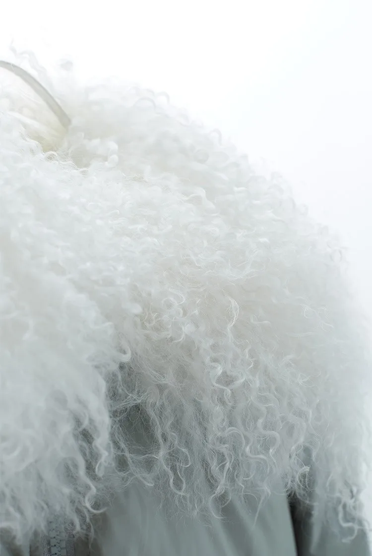 Großer Pelzkragen ~ weiße Entendaunenjacke für Damen, verdickter Wintermantel, neues warmes Oberteil, neuer Stil