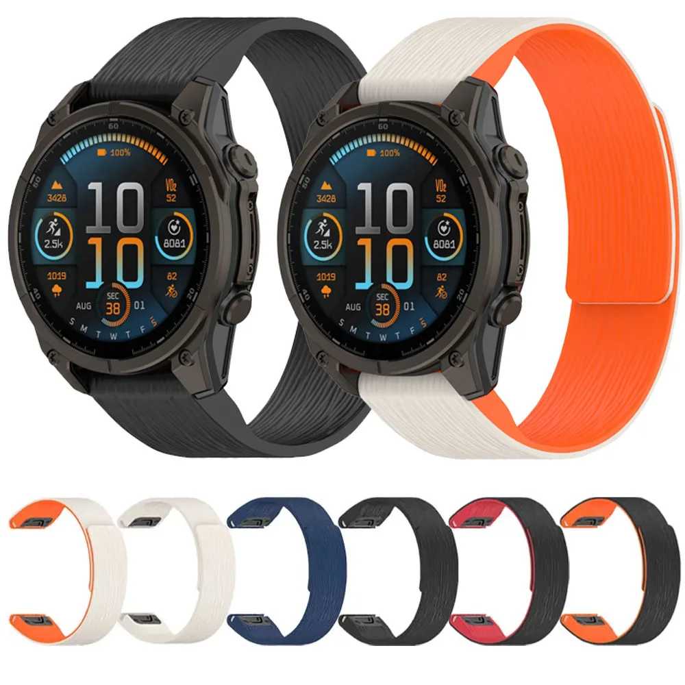 

Магнитный ремешок 20/22/26 мм для Garmin Tactix8 51/47/43 мм Quatix8, браслет для Instinct 3/Forerunner 970, быстросъемный браслет