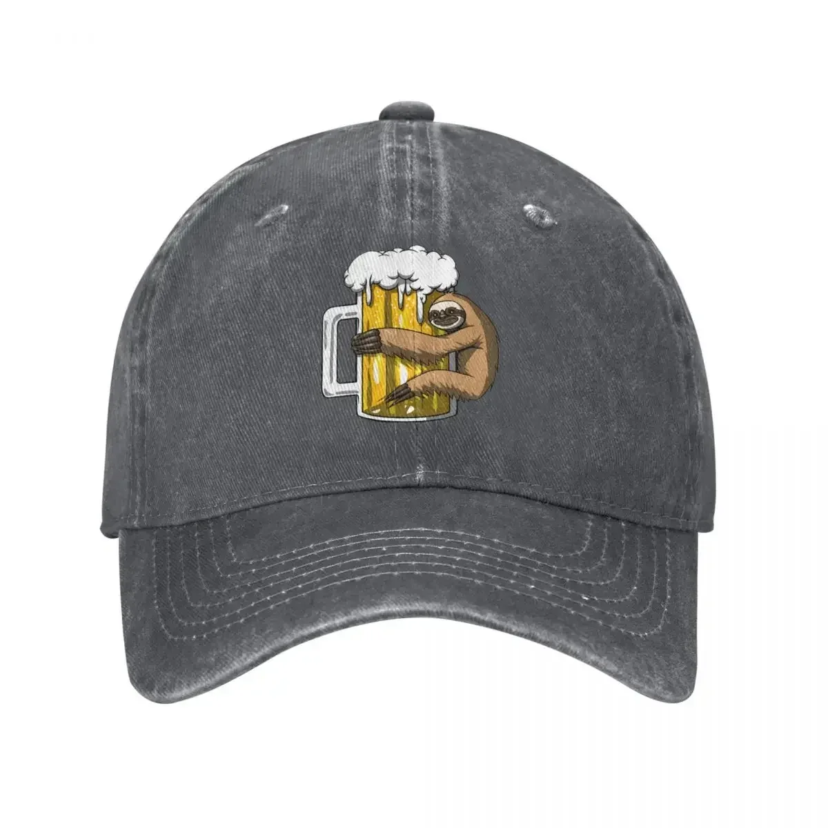 2026 Sloth Beer Party Baseball Cap Vintage Distressed Denim Kawaii Animal Folivora Sun Cap Unisex Outdoor Summer Caps Hat