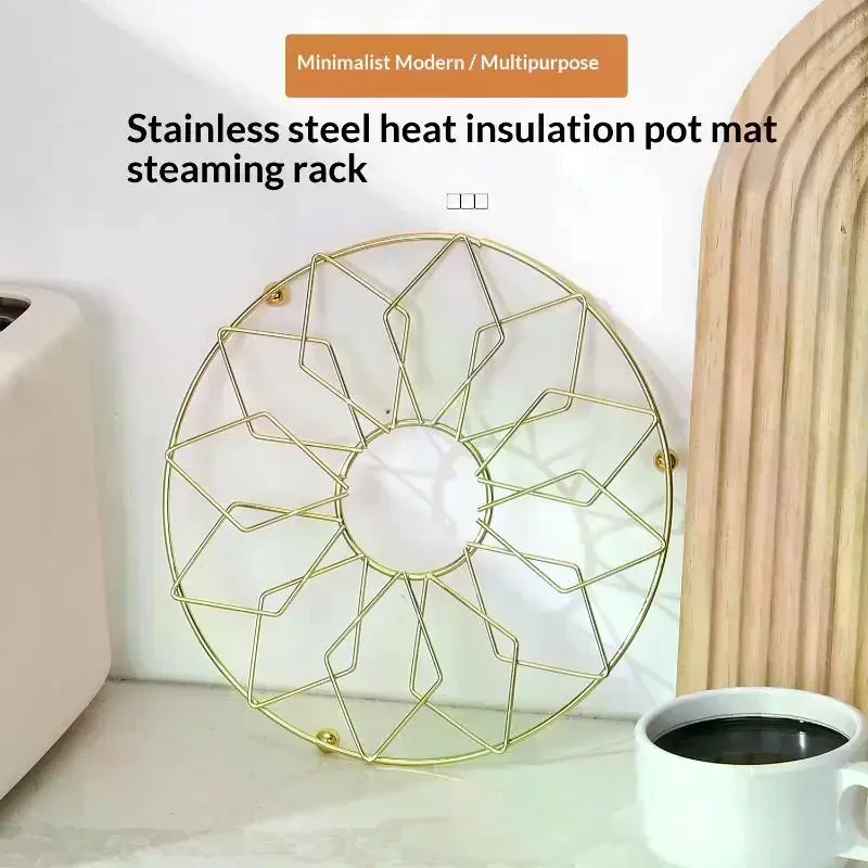 1Pcs Iron Steamer Rack Multifunction Pot Steaming Tray Dumplings Eggs Grill Stand Kitchen Tableware Cooking Utensils