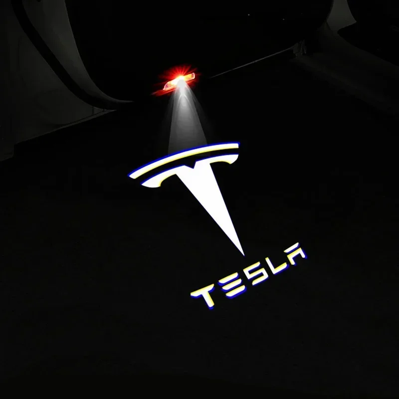 2 pieces for Tesla Model S 3 X Y Led latest upgrade Non-fade Car Door Welcome Light logo Projector Laser lamp Ghost Shadow light