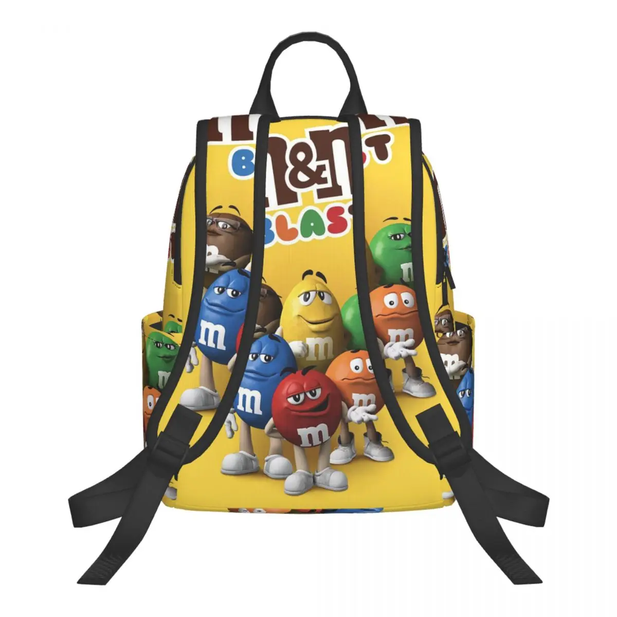 MM Chocolate Candy Cartoon Student Backpack School Bag Hiking Travel Daypack for Men Women Bookbag Shoulder Bags
