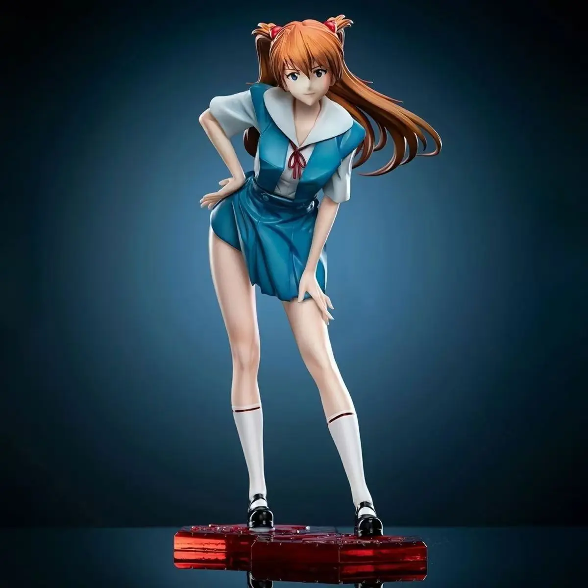 

20cm 7.8 inch Anime Asuka Langley Soryu Action Figures Pvc Statue Desktop Ornamen Collection Statue Model Decoration Room Desk T