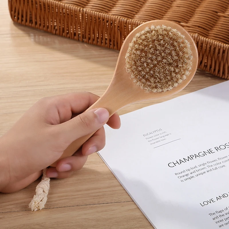 2 drewniane szczotki do kąpieli z długimi szczotki do kąpieli szczotka do szorowania szczotką do kąpieli z okrągłą główką