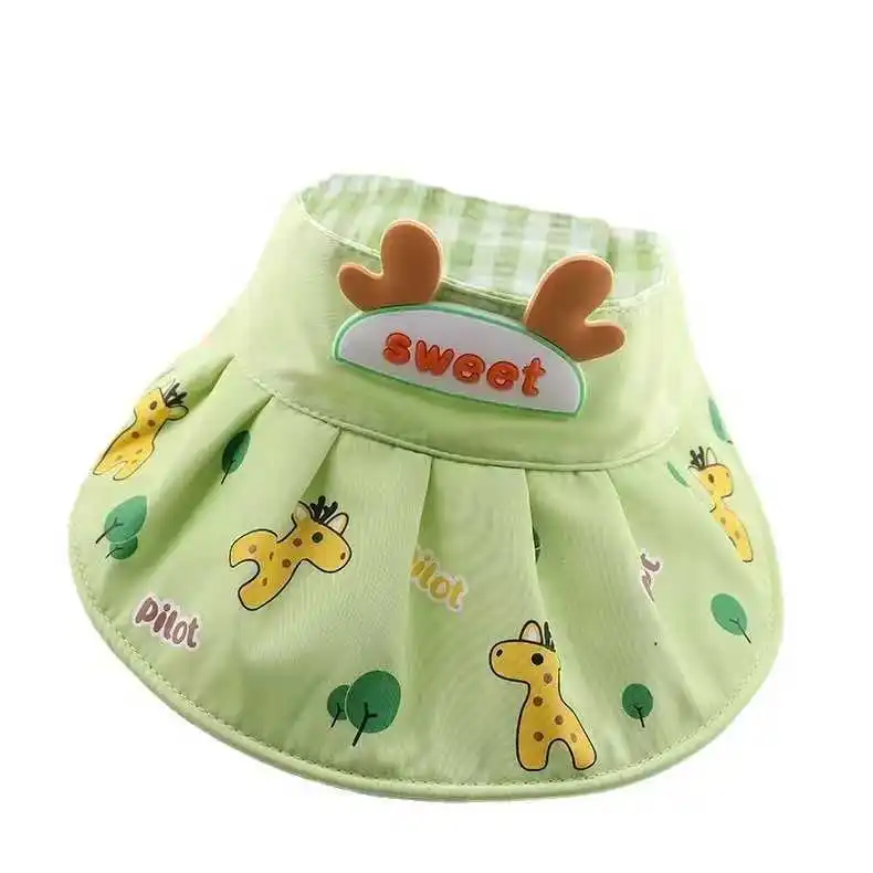 

New Children's Sun Protection Open Top Hat Large Brim Hat Cartoon Summer Kids UV Protection Unisex Baby Boy Gril Giraffe Sun Hat
