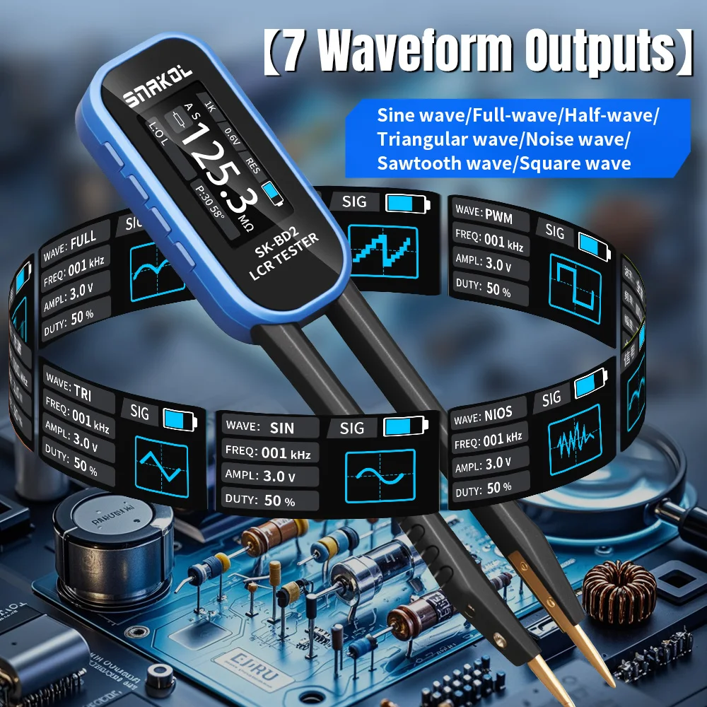 SNAKOL BD2 Smart Tweezer LCR Digital Bridge Tester One-key measurement for: Resistance, Capacitance, Inductance, Diodes, Voltage
