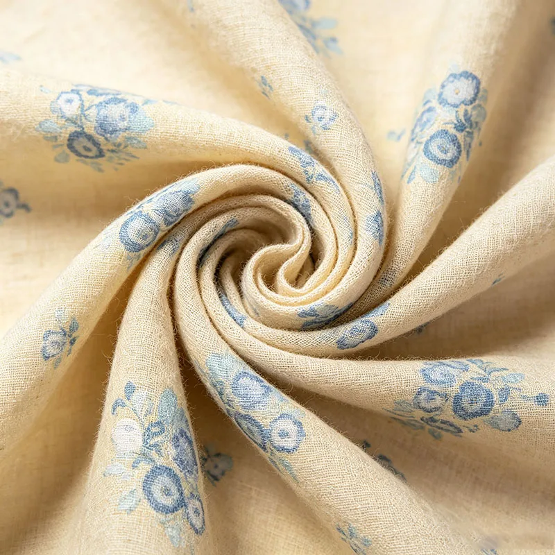 Pure Ramie Fabric, Raw Sand Washed Printed Twill, Cool Feeling Breathable No Deformation, For Hanfu DIY Tablecloth, Big Discount