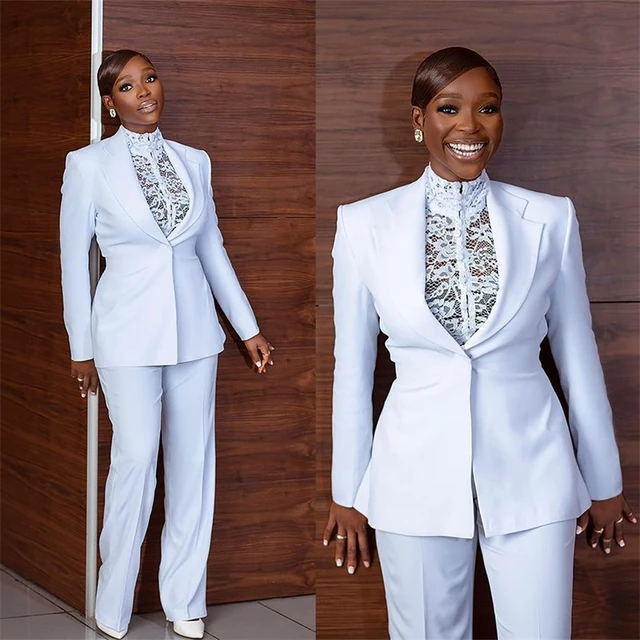 Designer White Women Suit Set Blazer+Pants Formal Office Lady Coat Sexy V  Neck Jacket Custom Made Wedding Tuxedo Prom Dress - AliExpress