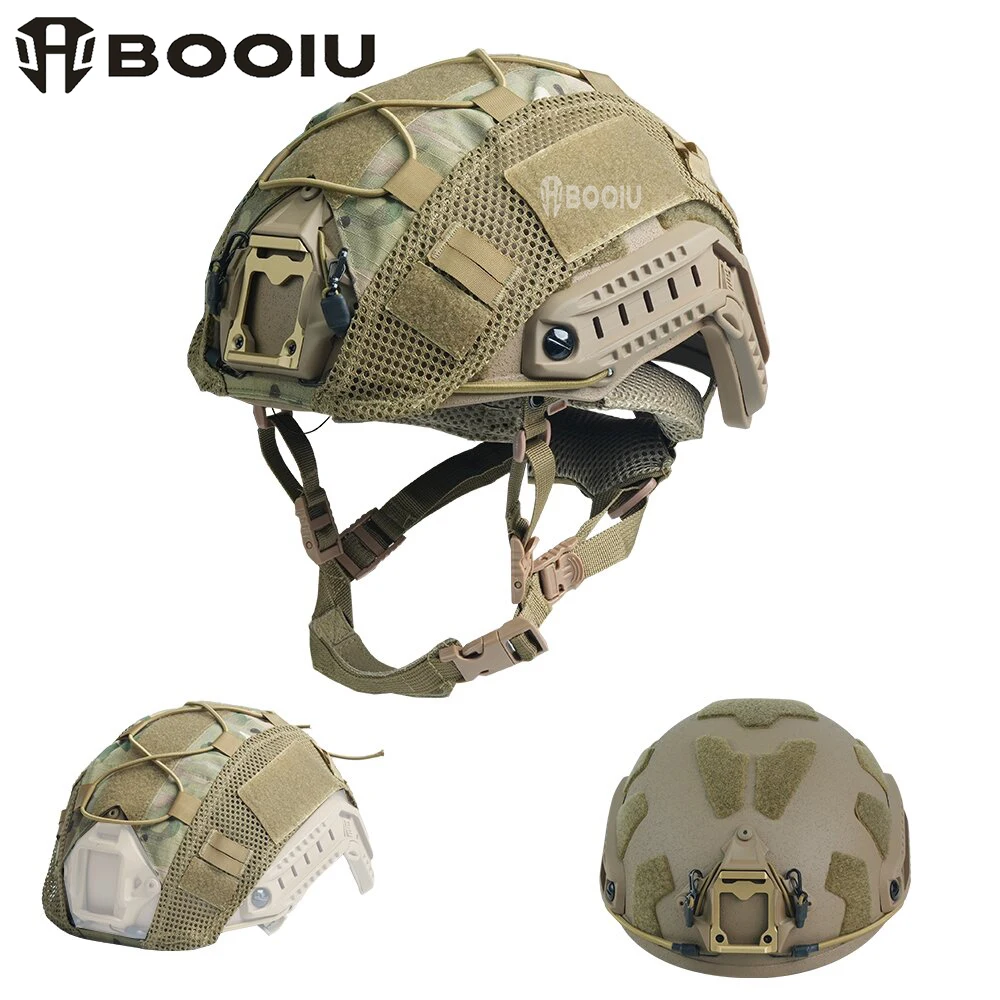 booiu-fast-tactical-helmet-with-helmet-cover-2pcs-set-safety-protection-camouflage-paintball-outdoor-shooting-hunting-equipment