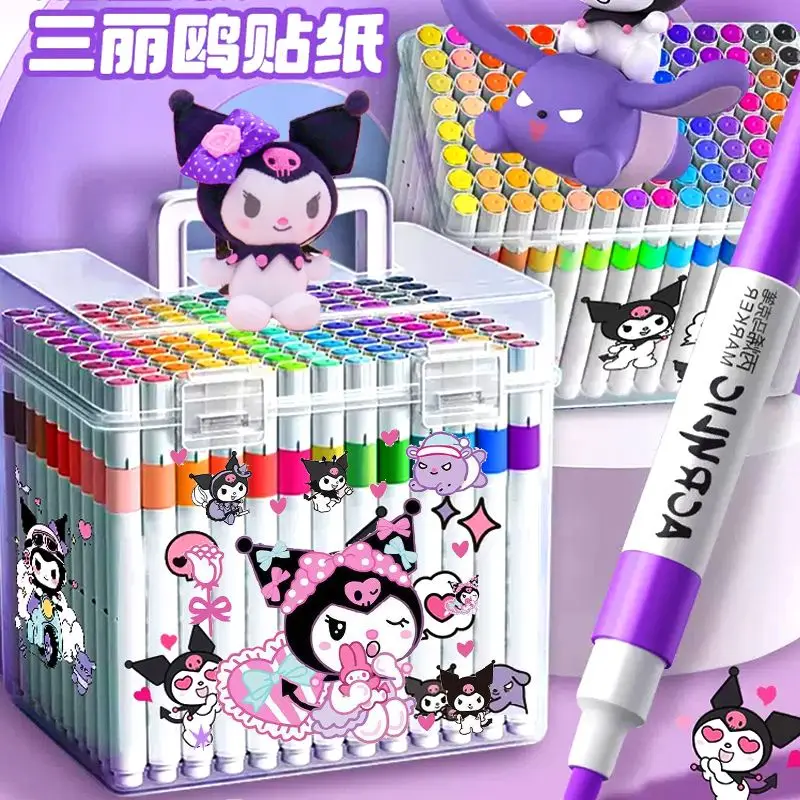 120/80/60 Colors Sanrios Kawaii Kuromi Acrylic Marker Set Cinnamoroll Washable Dedicated Stackable Colors Opaque Gift Harmless