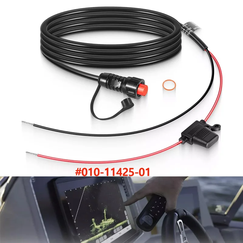 010-11425-01 Boat Threaded Transducer Power Cable Compatible with Garmin GLS, GPSMAP, Back Box and Panoptix LiveScope System