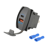 Universal USB Car Charger QC3.0+PD Mobile Phone Fast Charger 12V-24V 45W Power Adapter for Motorcycle Car Trucks type-C