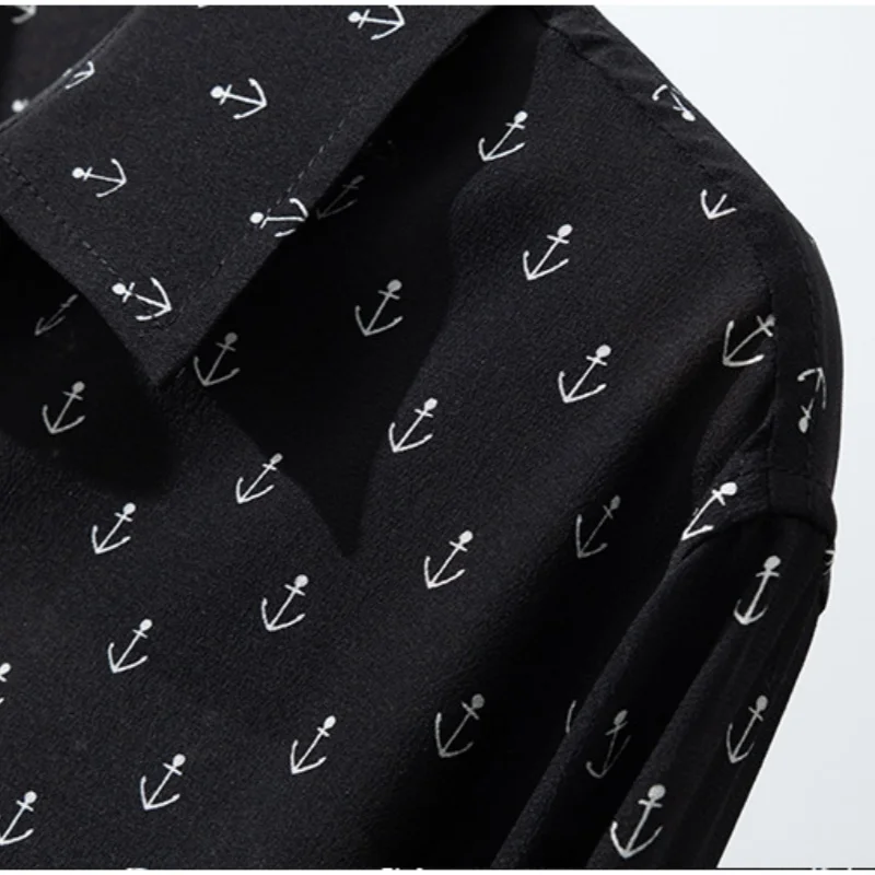 Birdtree, 100 % Maulbeerseide-Druckbluse, einreihige Damen-Bluse aus doppeltem Krepp, Revershemd mit vollen Ärmeln, 2025 neu T5D624JF