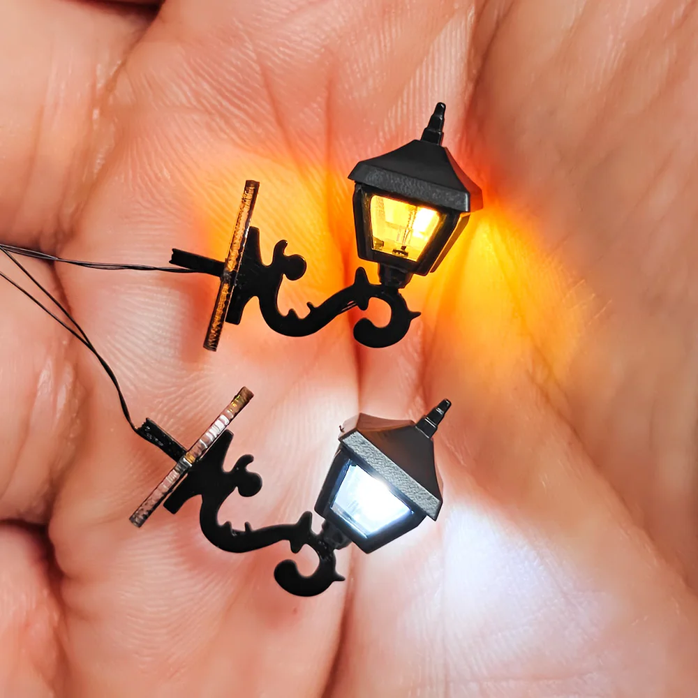 4pcs Miniature Wall Lamp 12v Model Led Lights for DIY Model Making/Micro Landscape/Railway/Dioramas Supply/Dollhouse Decoration