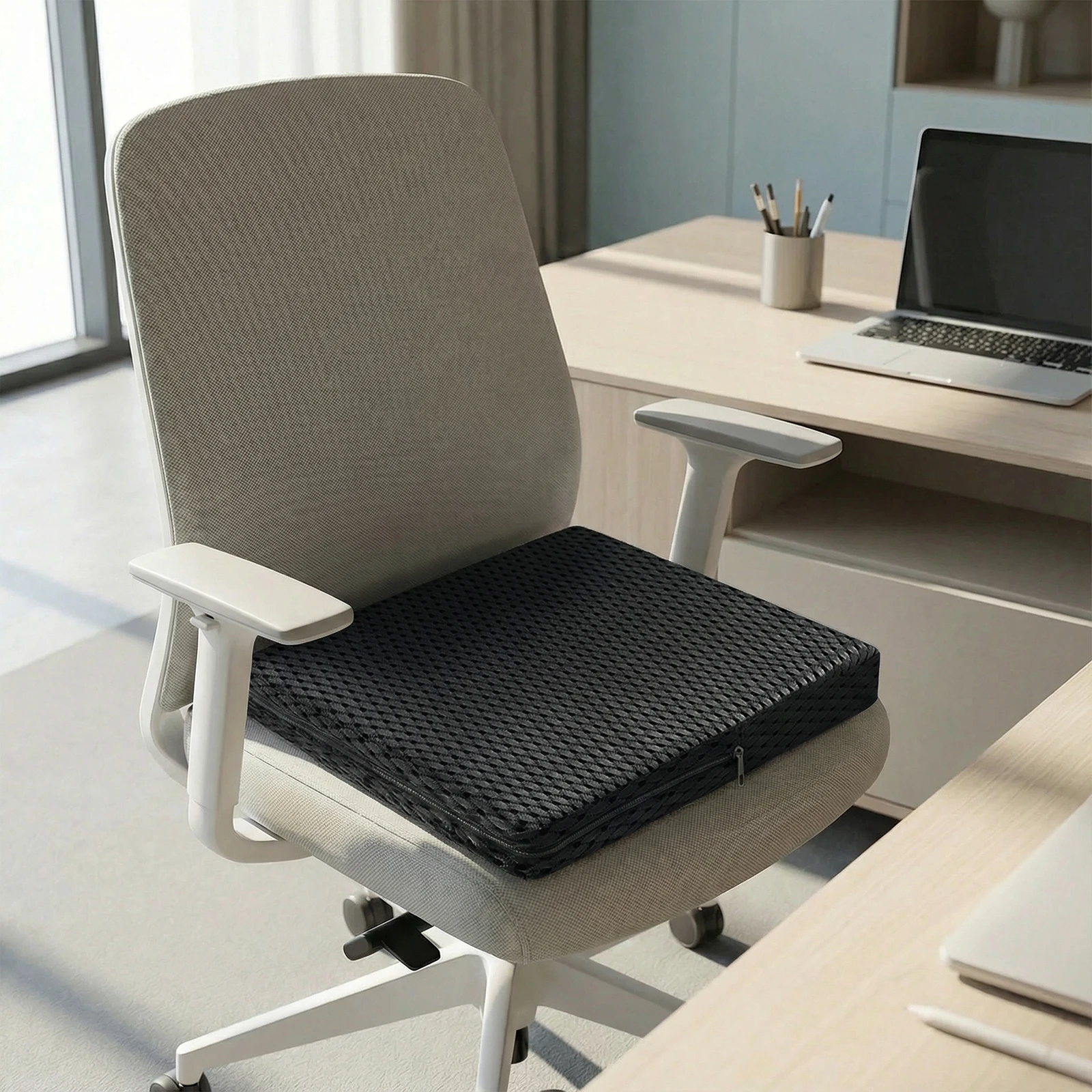 

Office Chair Pad Cushion Car Seat Cushion Non-Slip Sciatica Back Coccyx Tailbone pain Relief Thickened Plush Seat Cushion Pad