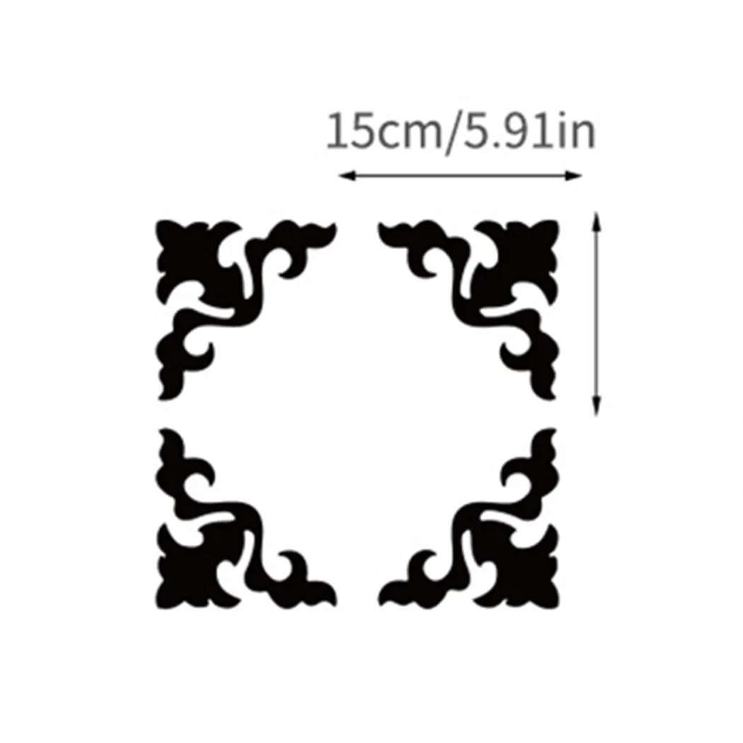 Ornament Mirror Tile Parts Self Set Sticker Supplies Tile 4pcs Wall Accessories Art DIY Mirror Decoration 2021