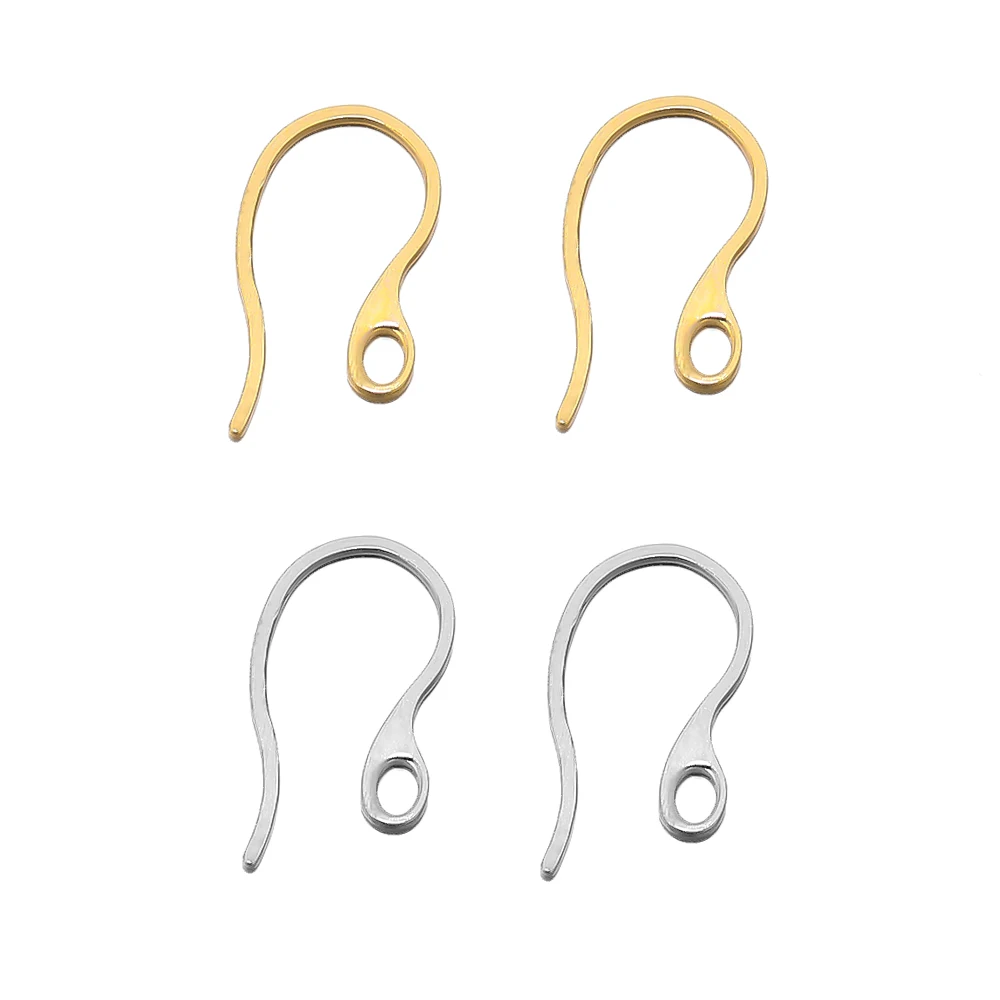 50Pcs Stainless Steel Flat Earring Hooks Ear Wires with Loop For DIY Jewelry Making  Dangle Earrings Jewelry Accessories