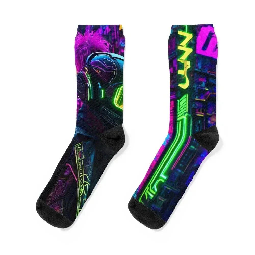 

Blacklight - Cyber City Character concept Socks Sports cotton Wholesale winter thermal Socks Man Women's