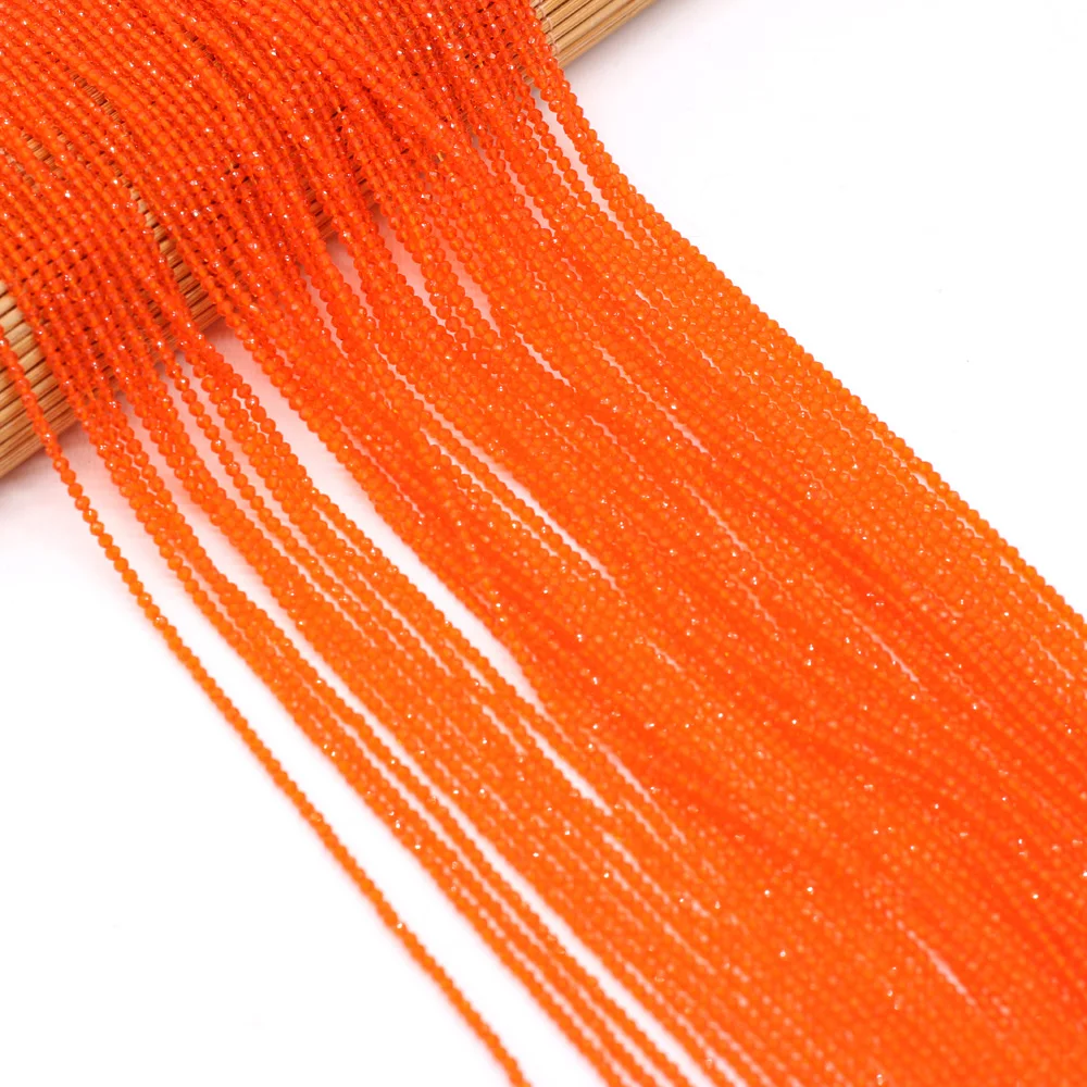 5Pcs 2mm Orange Red Natural Spinel Loose Beads Semi-Precious Stone for DIY Jewelry Making Women Bracelet Necklace Accessories