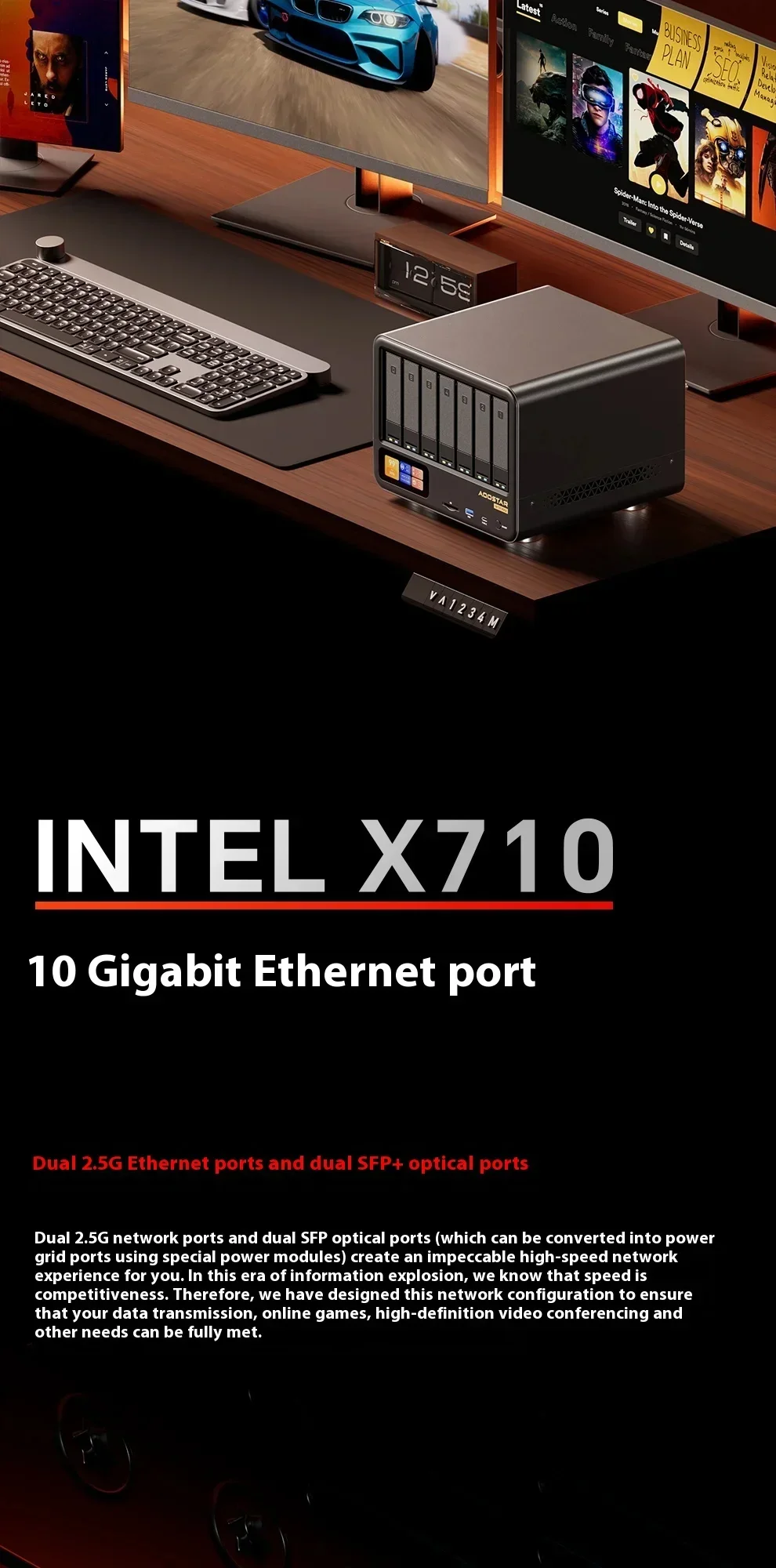 11 Bay WTR NAS Mini PC AMD R7 8845HS DDR5 5600MHz Supports2.5/3.5" SATA*4 M.2 2280 NVMe Desk NAS 2.5G LAN Gamer Office Computer