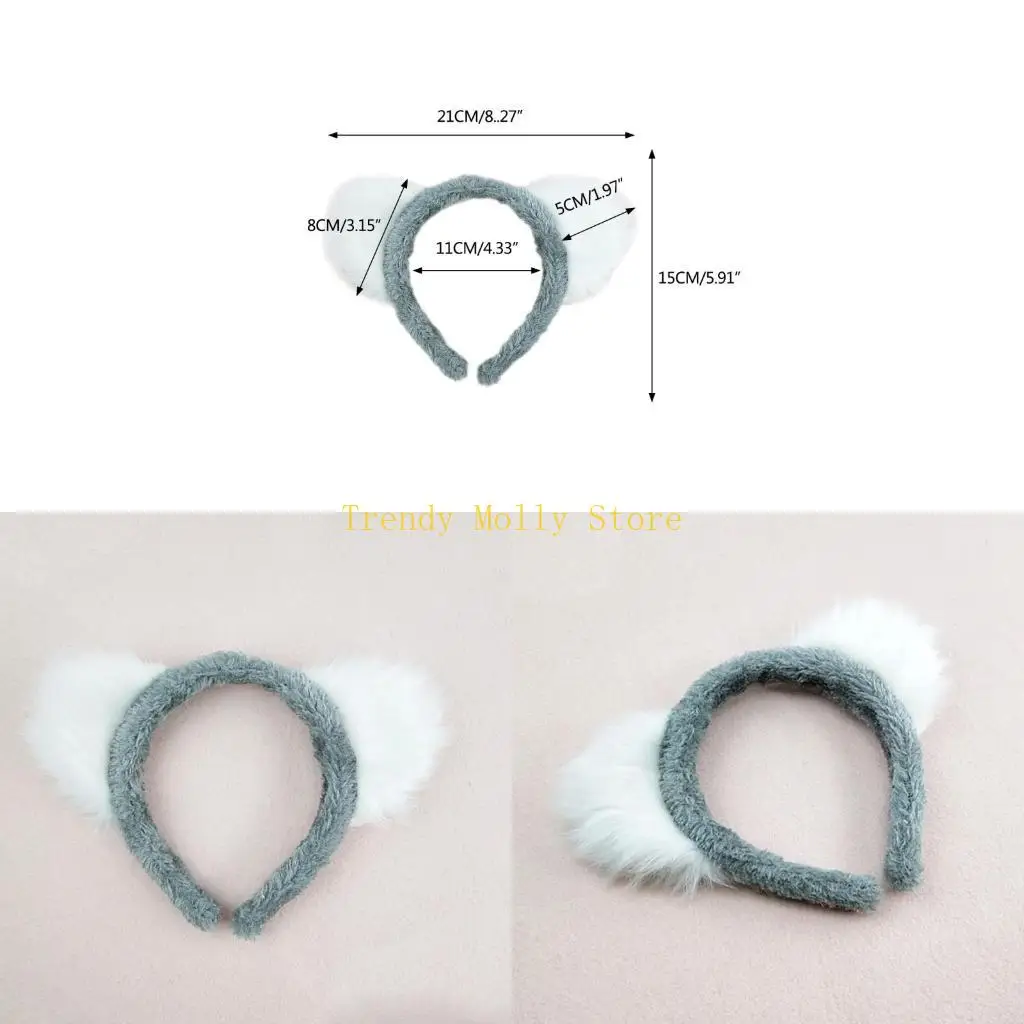 

N5KB Koala Headband Ear Hair Animal Headdress Decorative Festival Holiday Party Decor