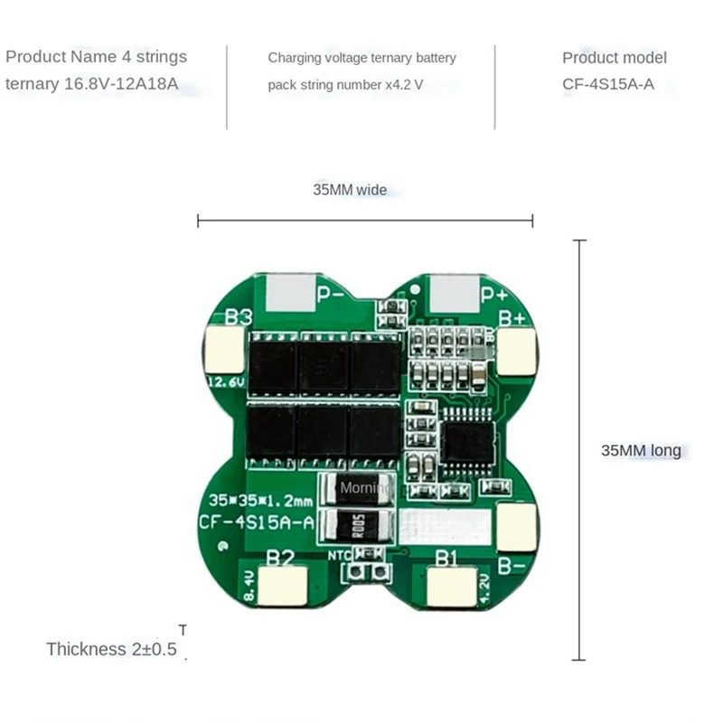 Bms 4S 16.8V 18650 Lithium Battery Pack Charging Board Overload Short Circuit Protection For Power Bank Power Tools