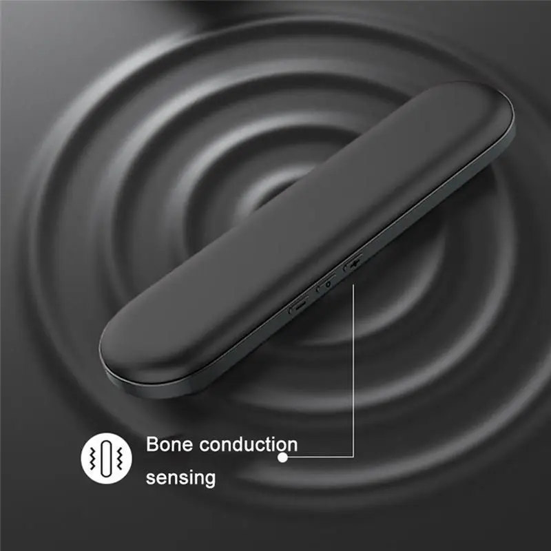 

MYdaY- Bone Conduction Music Box Portable Kids MP3 Wireless Bluetooth 5.0 Stereo Bass Speaker Under Pillow Improve Sleep(Black)