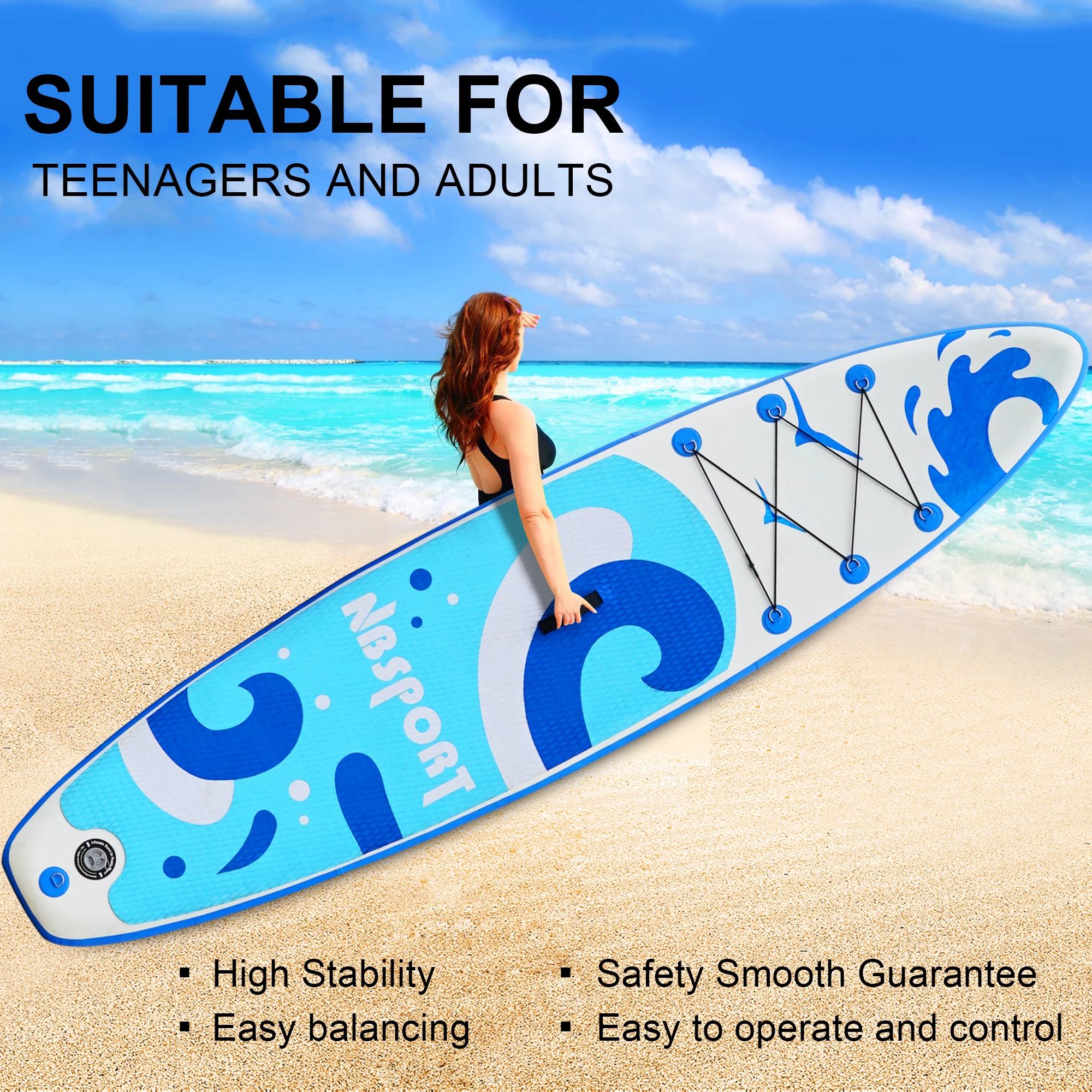 Wassersport Surf Surfbrett auf Lager leichtes aufblasbares PVC Air Sup Standing Paddle Board Standing Paddle Board