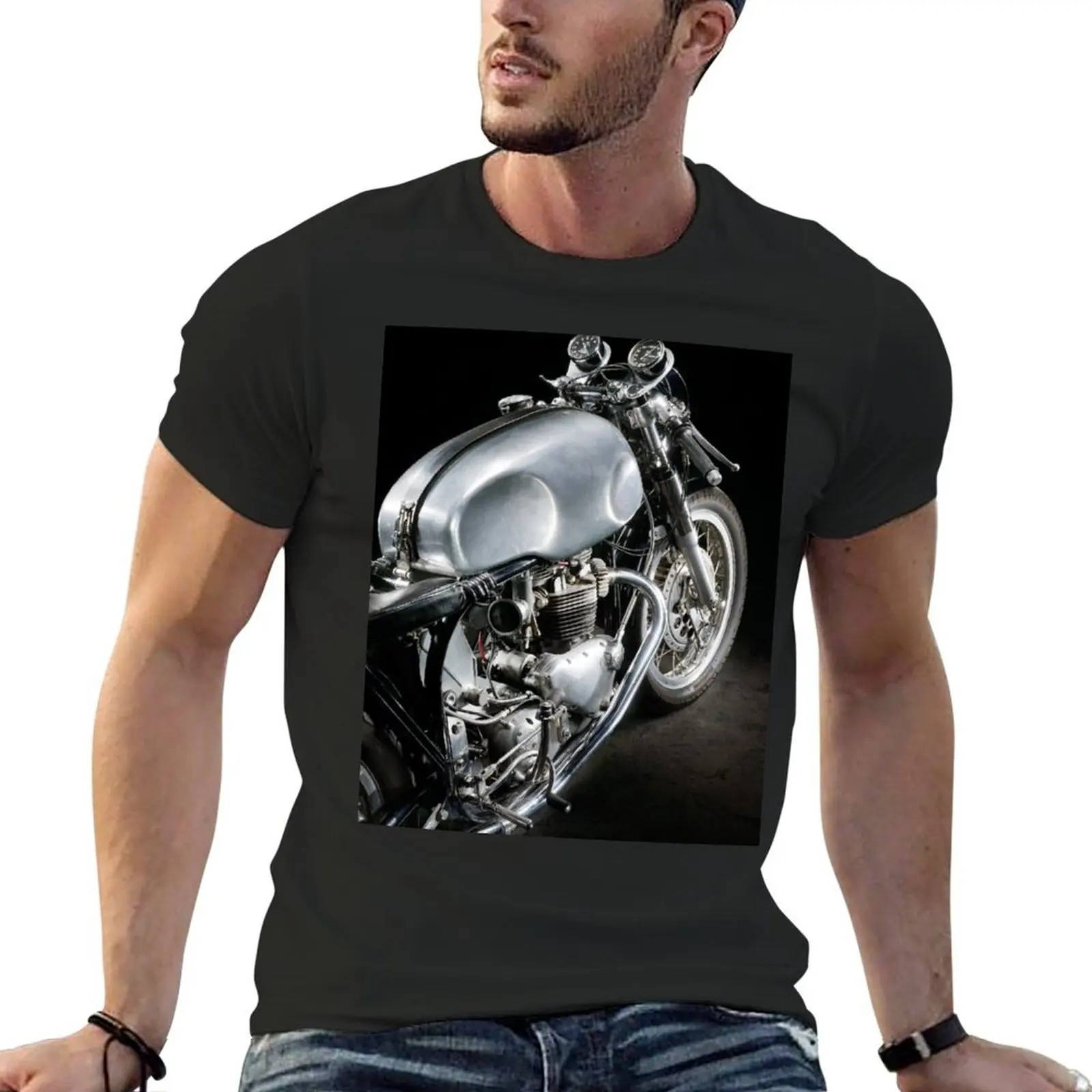 Triton Cafe Racer T-Shirt sweat summer clothes men t shirts high quality