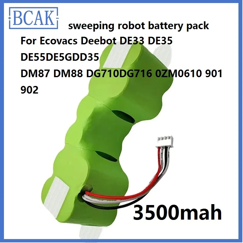 

3500mAh 12V BCAK Ni-MH Rechargeable Battery for Ecovacs Deebot DE5G DM88 902 901 610 Robot Vacuum Cleaner Battery Free Shipping