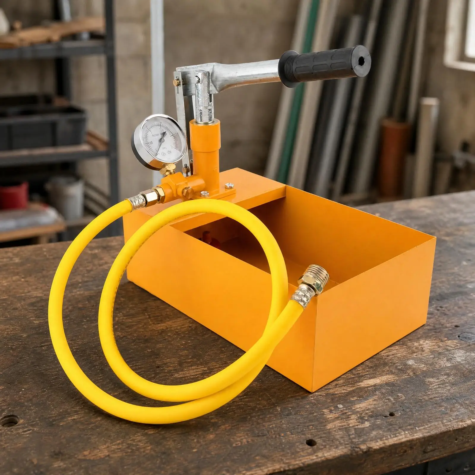 Manual Hydraulic Pressure Test Pump Hand Operated Water Leak Detector with Gauge for Plumbing Repair Work