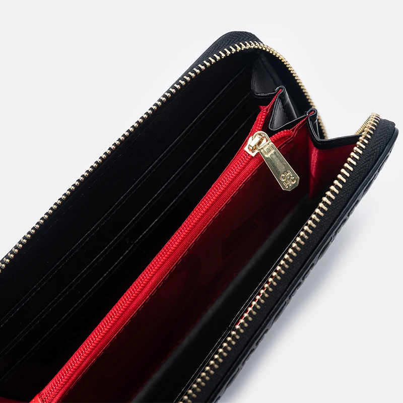 CH 여성용 럭셔리 핸드백 컴팩트 지갑 미니멀리스트 디자인 엠보싱 이니셜 여성용 동전 지갑 휴대용 가죽 지갑