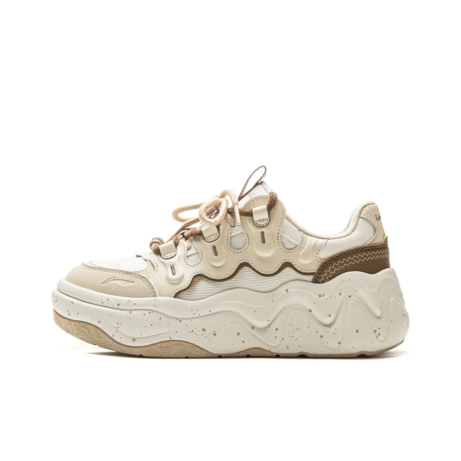 Li Ning Cheese 3.0 Low top Skateboard Shoes Women's Ecru Dune Khaki AGCV346-3