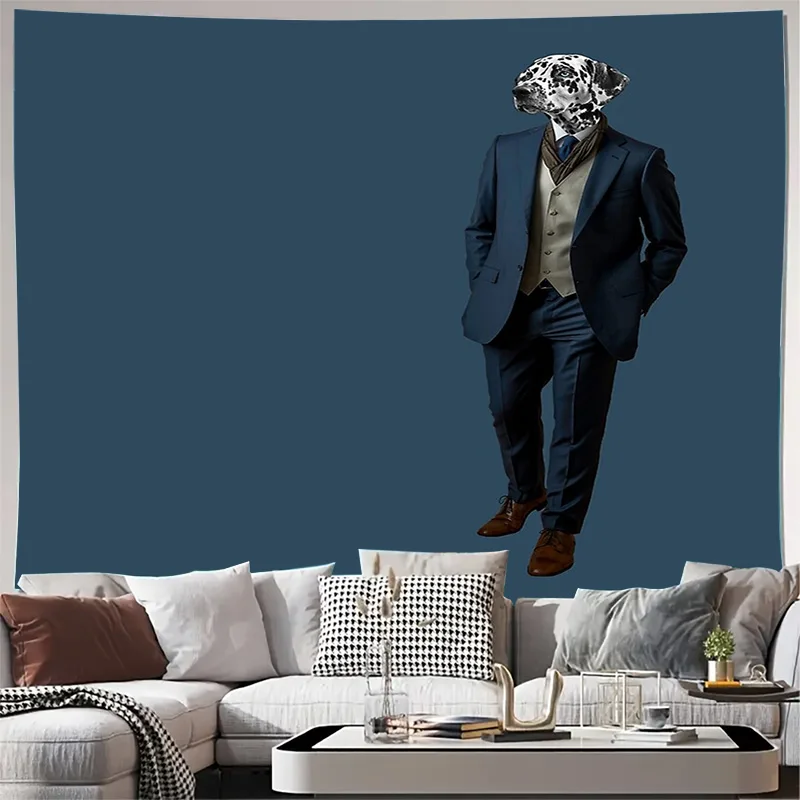 Винтажный гобелен с собакой, настенный подвесной забавный декор Шиба-ину, подарок для любителей домашних животных, богемный домашний декор, крутая комната, эстетический доберман, настенное искусство, универсальный