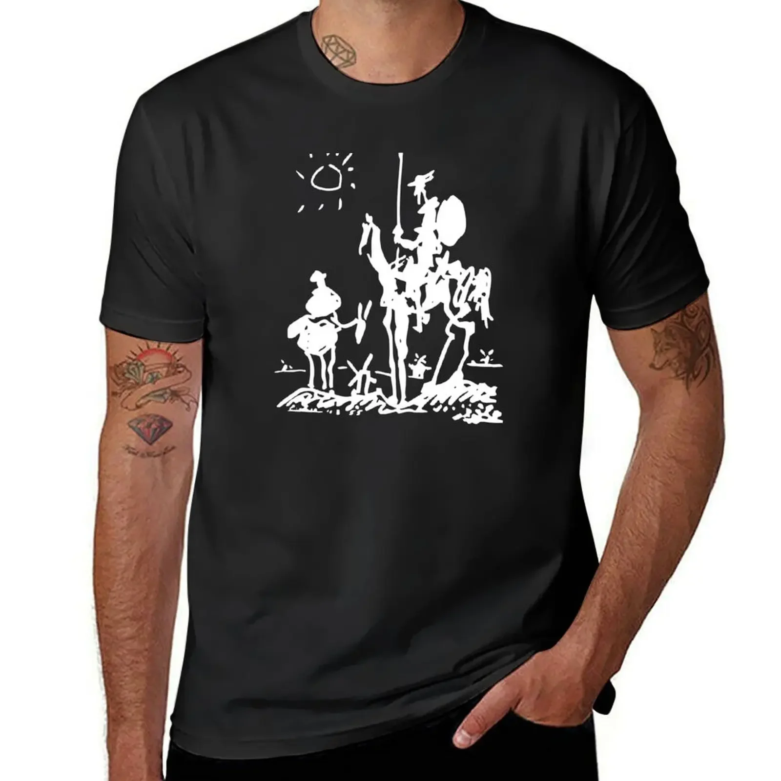 

Don Quixote de La Mancha White Artwork - Design for Wall Art, Prints, Posters, T-Shirt cheap stuff workout shirts for men