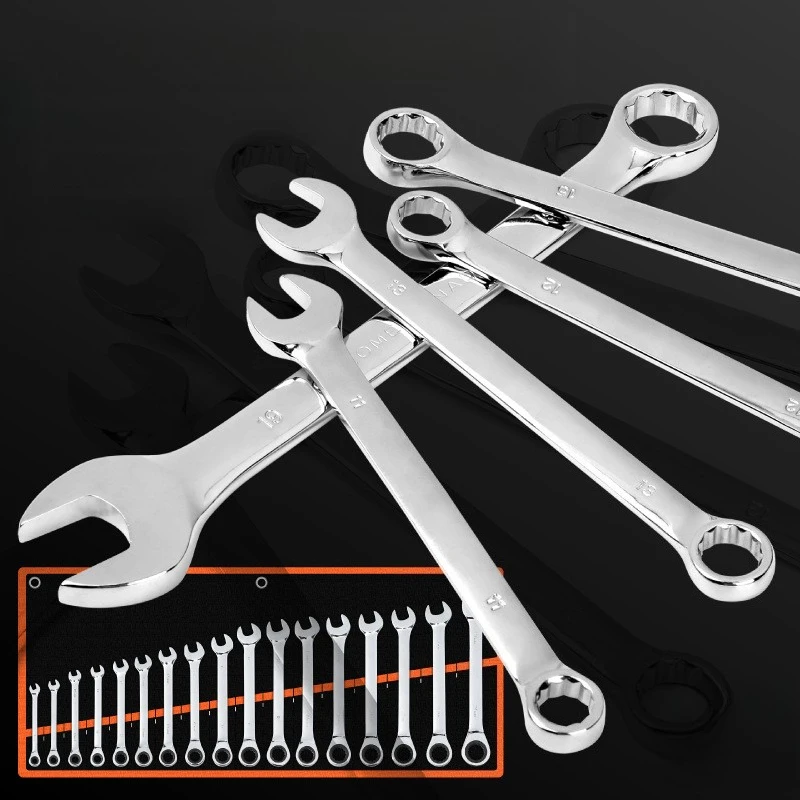 

Универсальный набор гаечных ключей, полный профессиональный набор инструментов, механический сливовый ручной набор ключей двойного назначения, баннер для домашнего обслуживания, инструмент