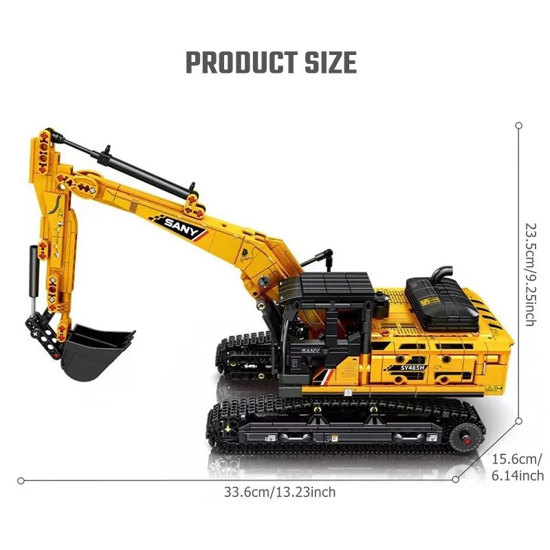 1022pcs Excavator Models Assemblage Building Blocks MOC City Construction Engineering Vehicle Bricks Educational Toys Boys Gift