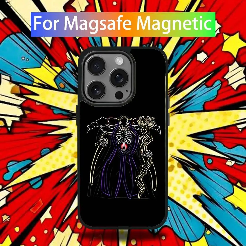 Capa de telefone overlord para iPhone 16,15,14,13,12,11,Pro,Max,Plus,Mini,SE4,E Carregamento sem fio magnético Magsafe